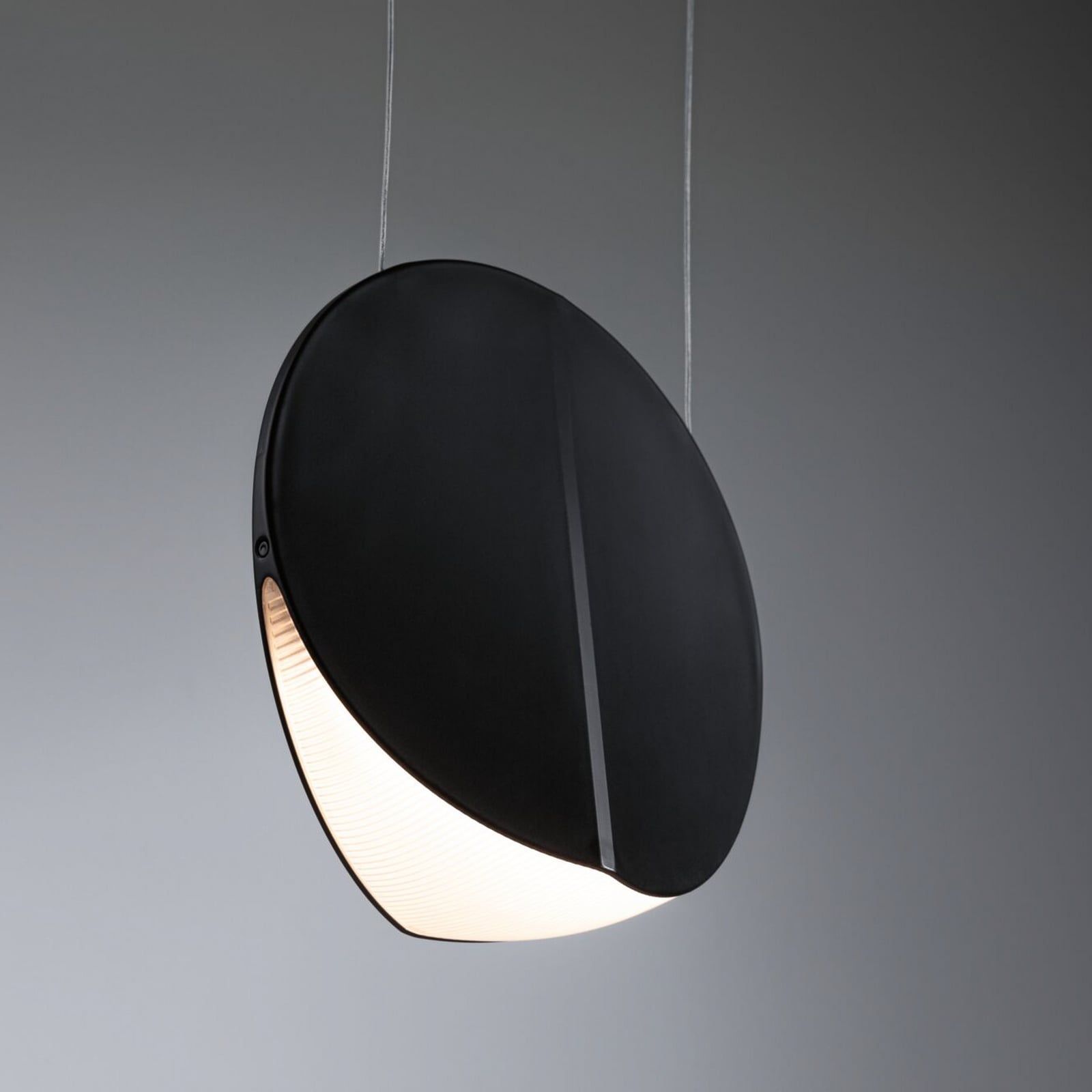 URail LED-pendellampe Alejandro svart dimbar sideprofil