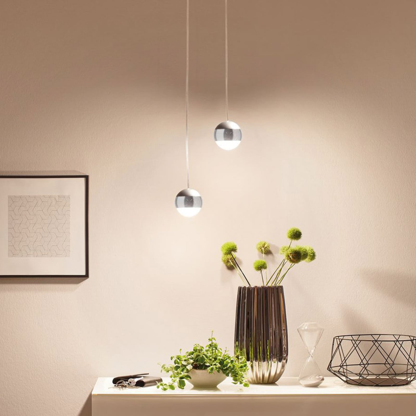 URail LED pendellampe Capsule II krom bakside