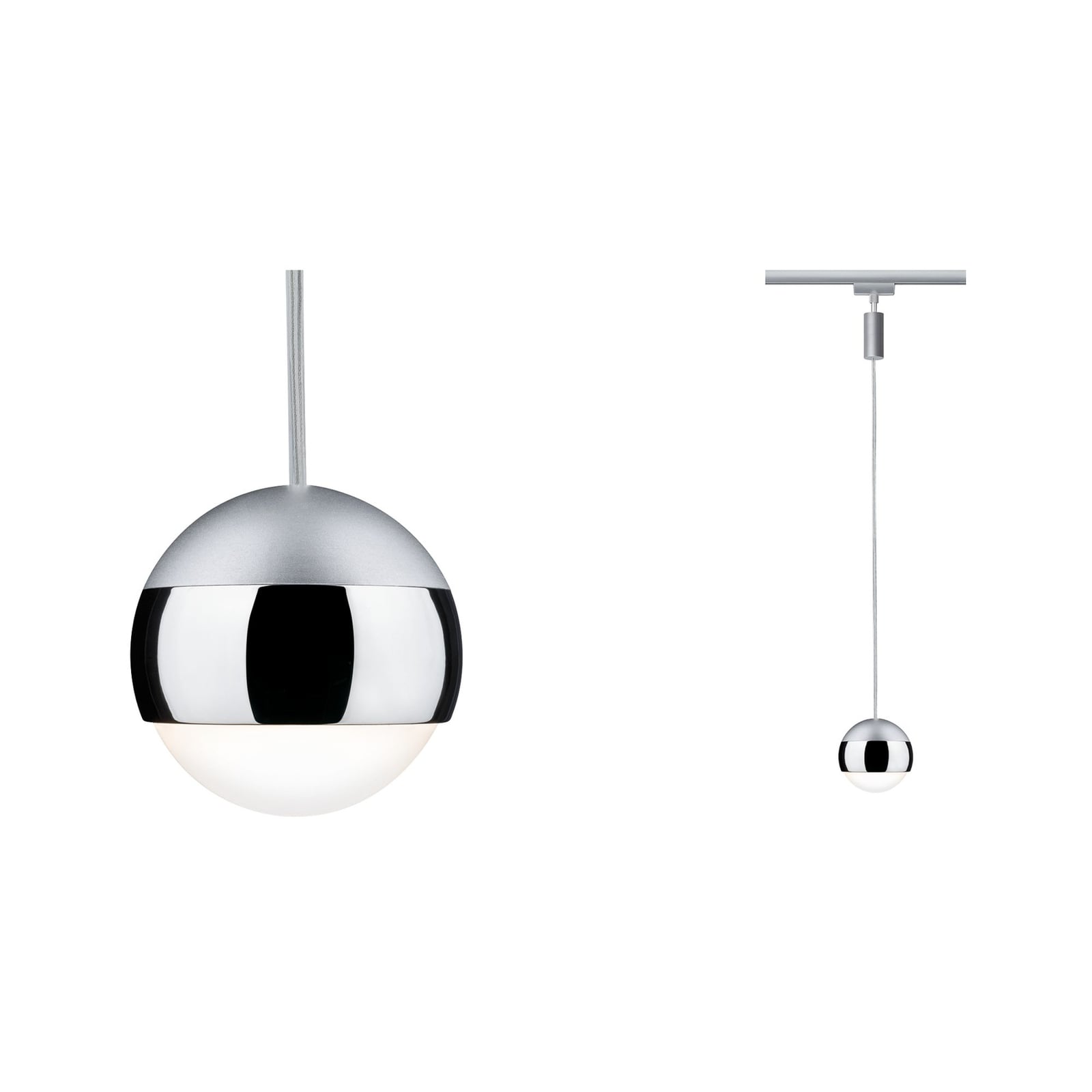 URail LED pendellampe Capsule II krom forfra
