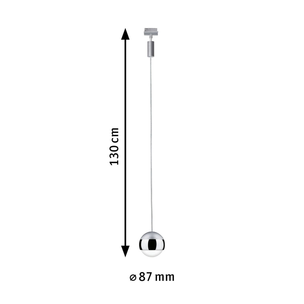 URail LED pendellampe Capsule II krom LED-lyskilde