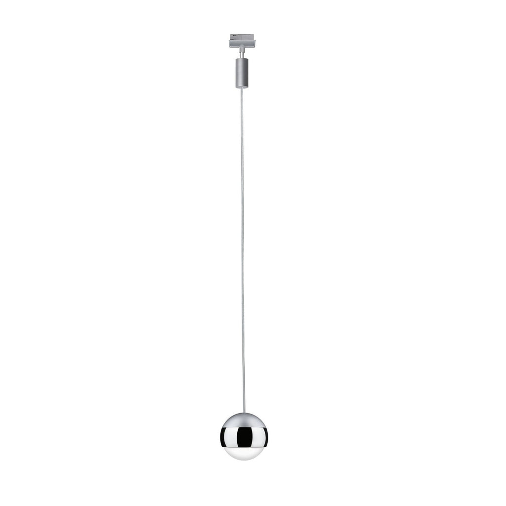 URail LED pendellampe Capsule II krom montert i tak