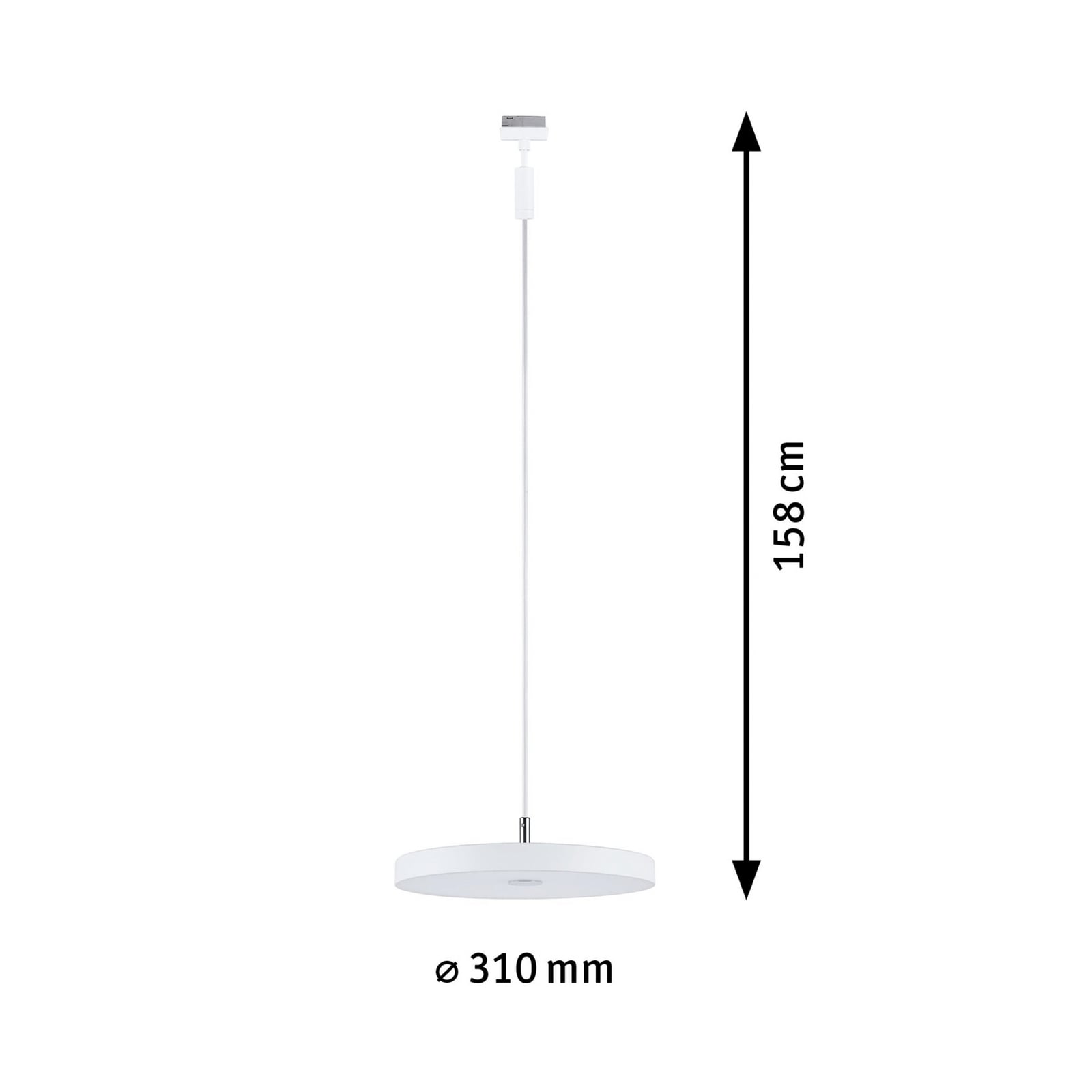 URail LED-pendellampe Hildor hvit Ø31 cm detalj av lampe