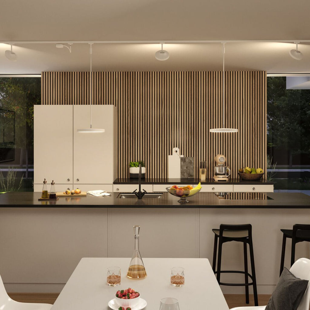 URail LED-pendellampe Hildor hvit forfra