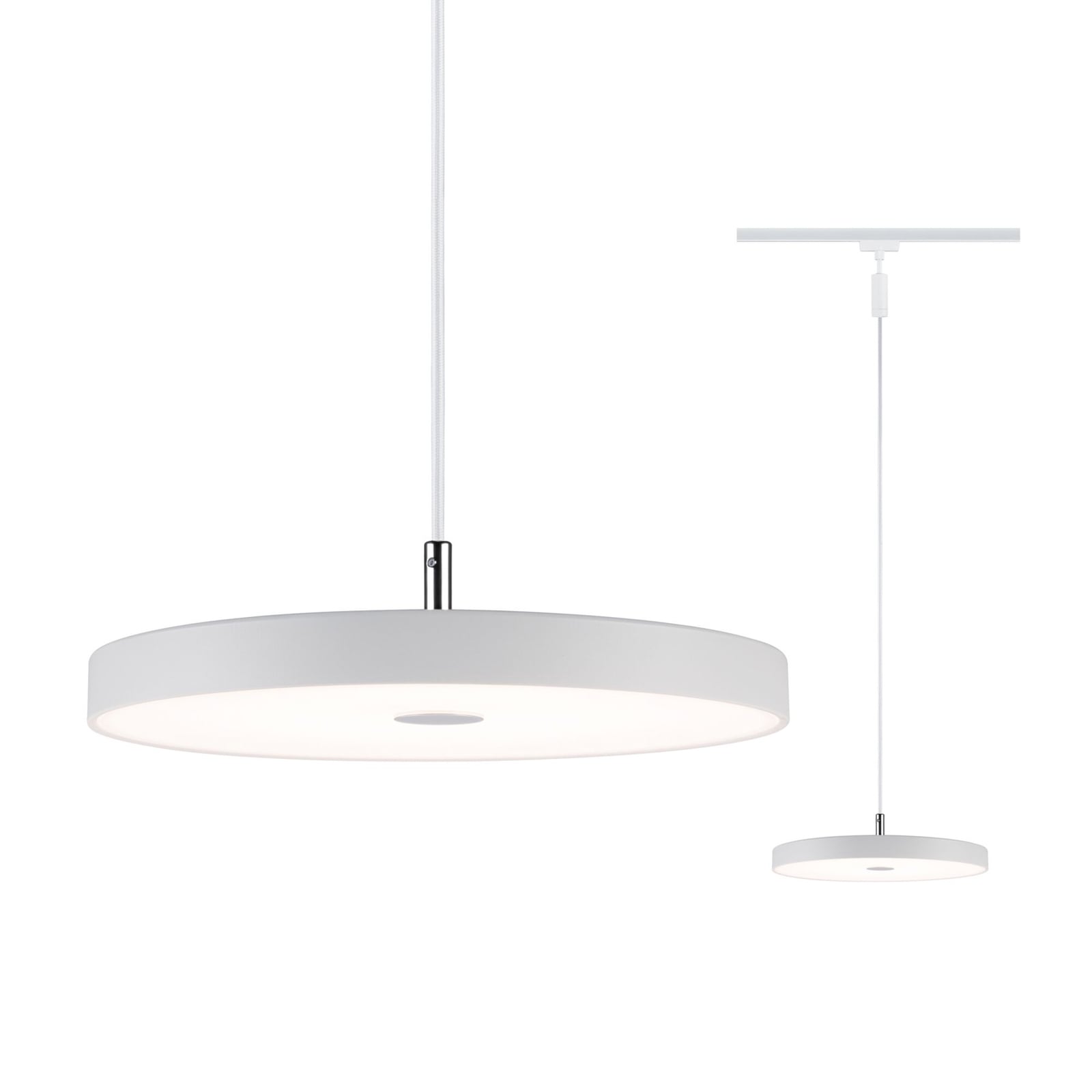 URail LED-pendellampe Hildor hvit nærbilde av lampe