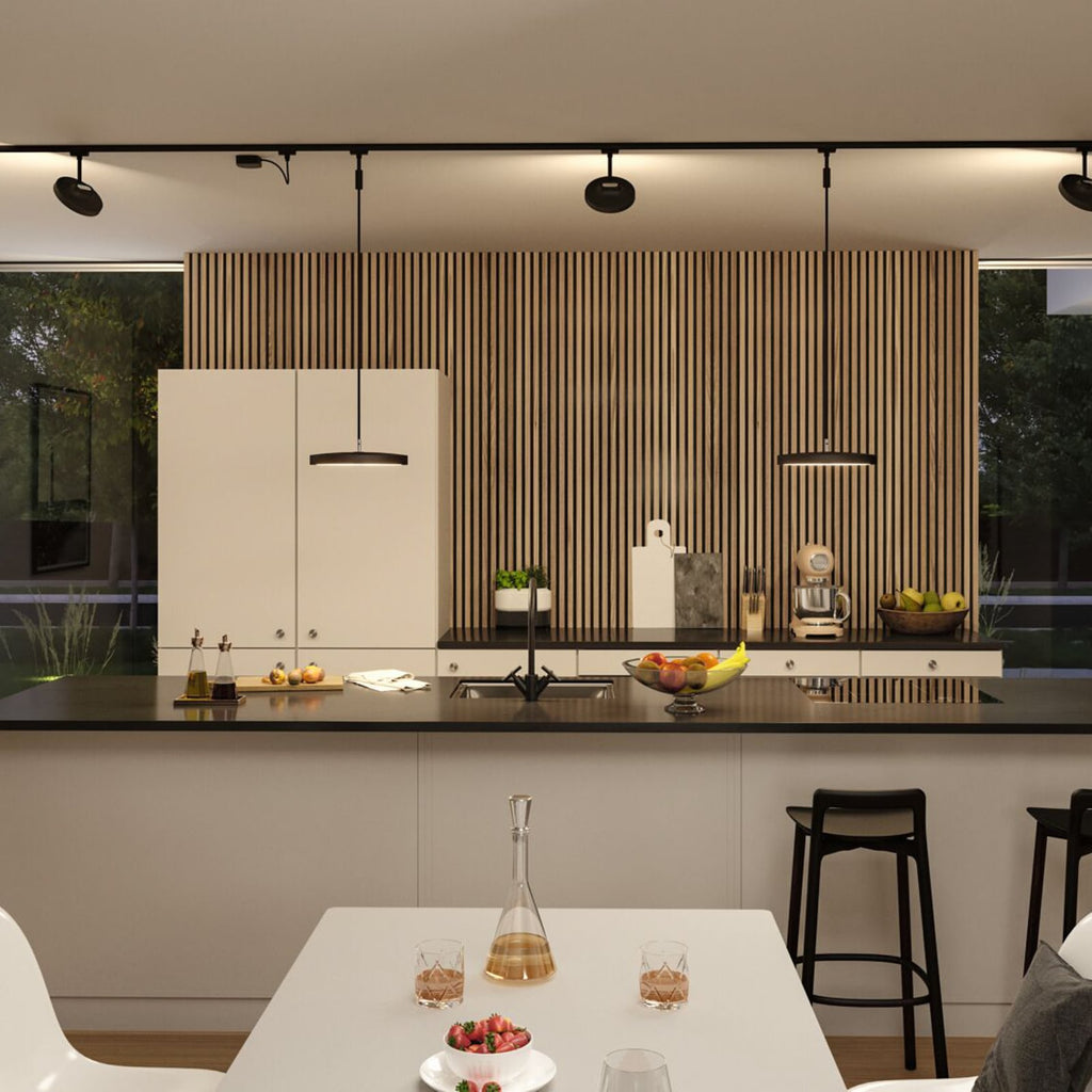 URail LED-pendellampe Hildor svart forfra