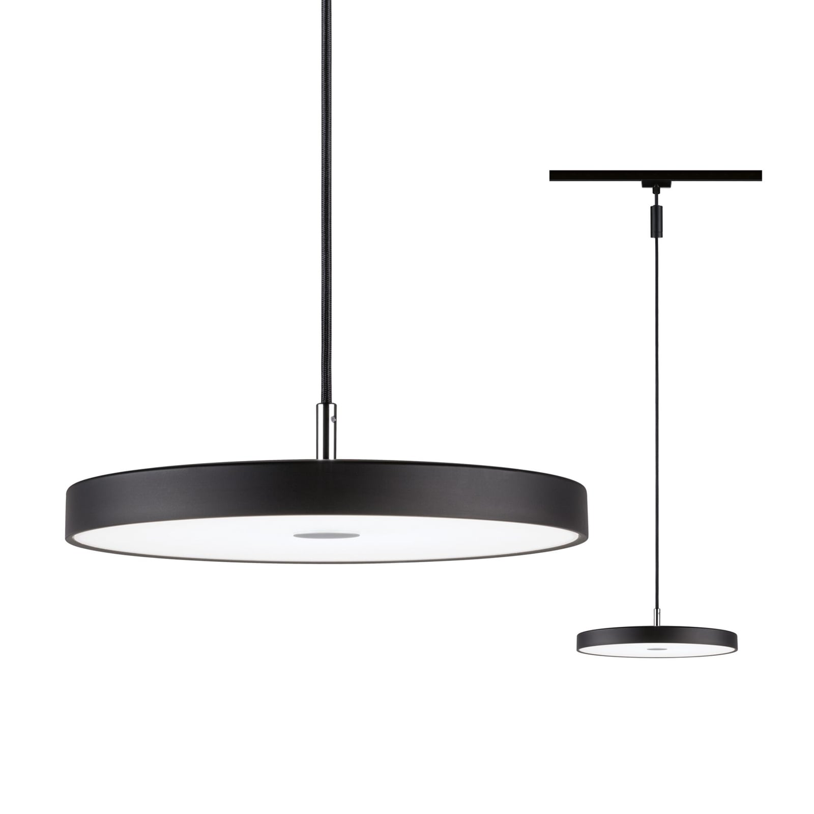 URail LED-pendellampe Hildor svart montert i rom