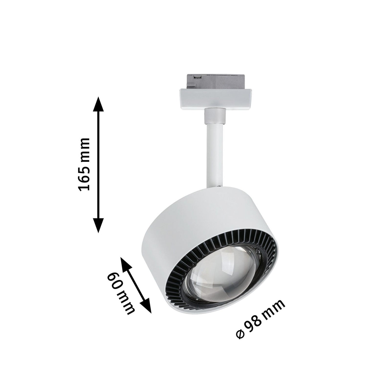 URail LED-spot Aldan dimbar hvit Ø9,8 cm skinnesystem