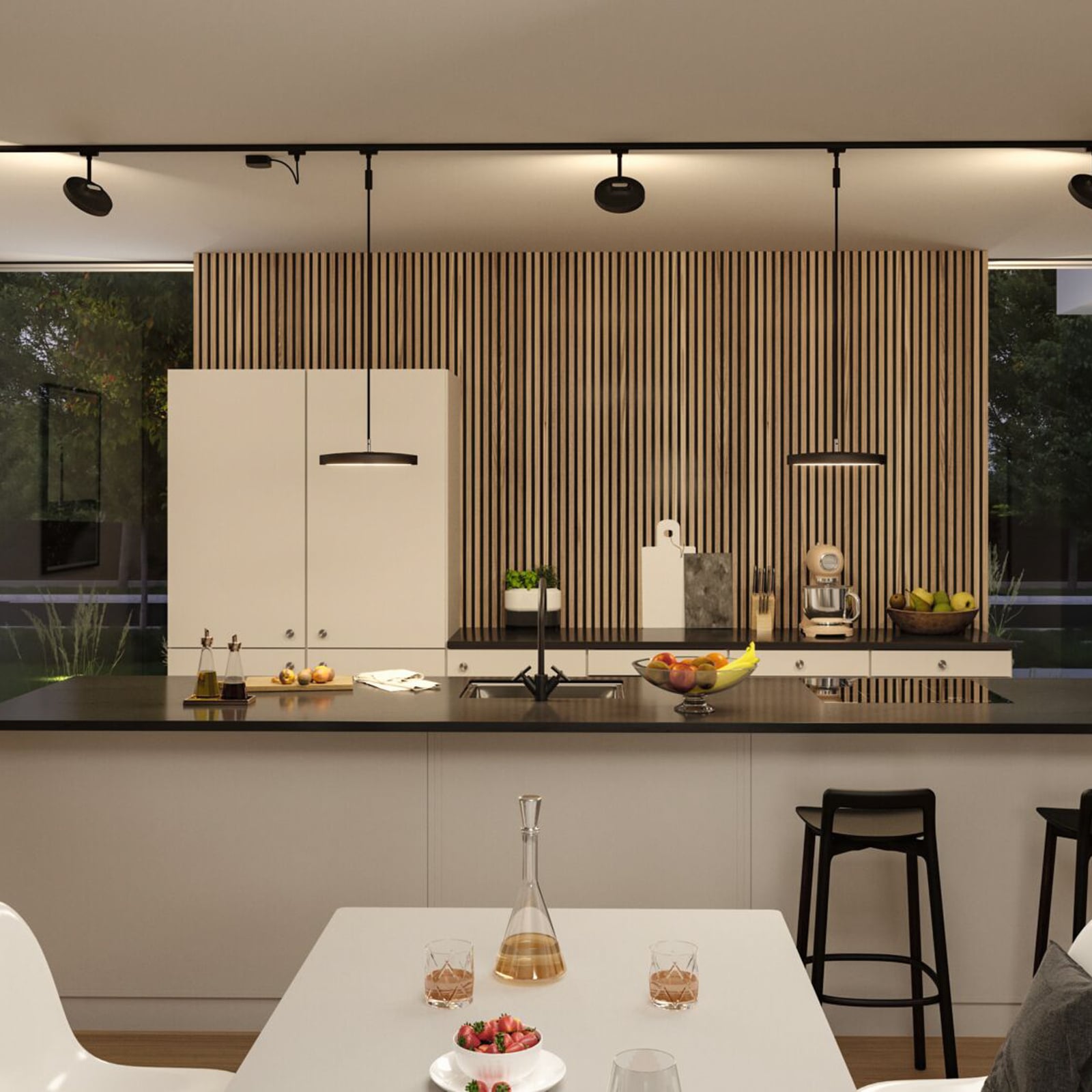 URail LED-spot Hildor svart/hvit dimbar 15W 3000K Paulmann forfra