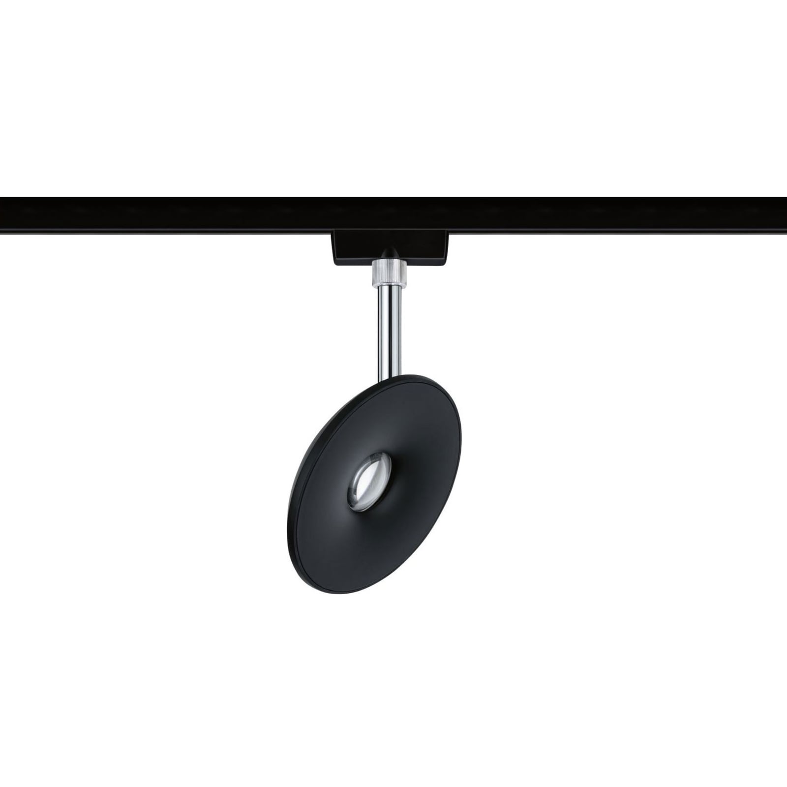 URail LED-spot Sphere svart dimbar 7,4W varmhvit detalj av kugellinse