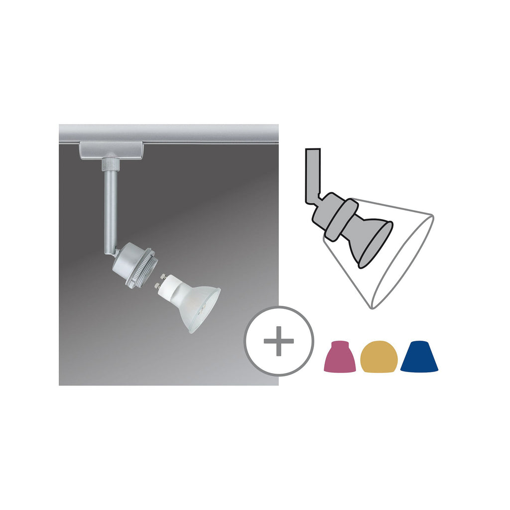URail LED-spot svingbar matt krom GZ10 3,5W dimbar - Paulmann forfra
