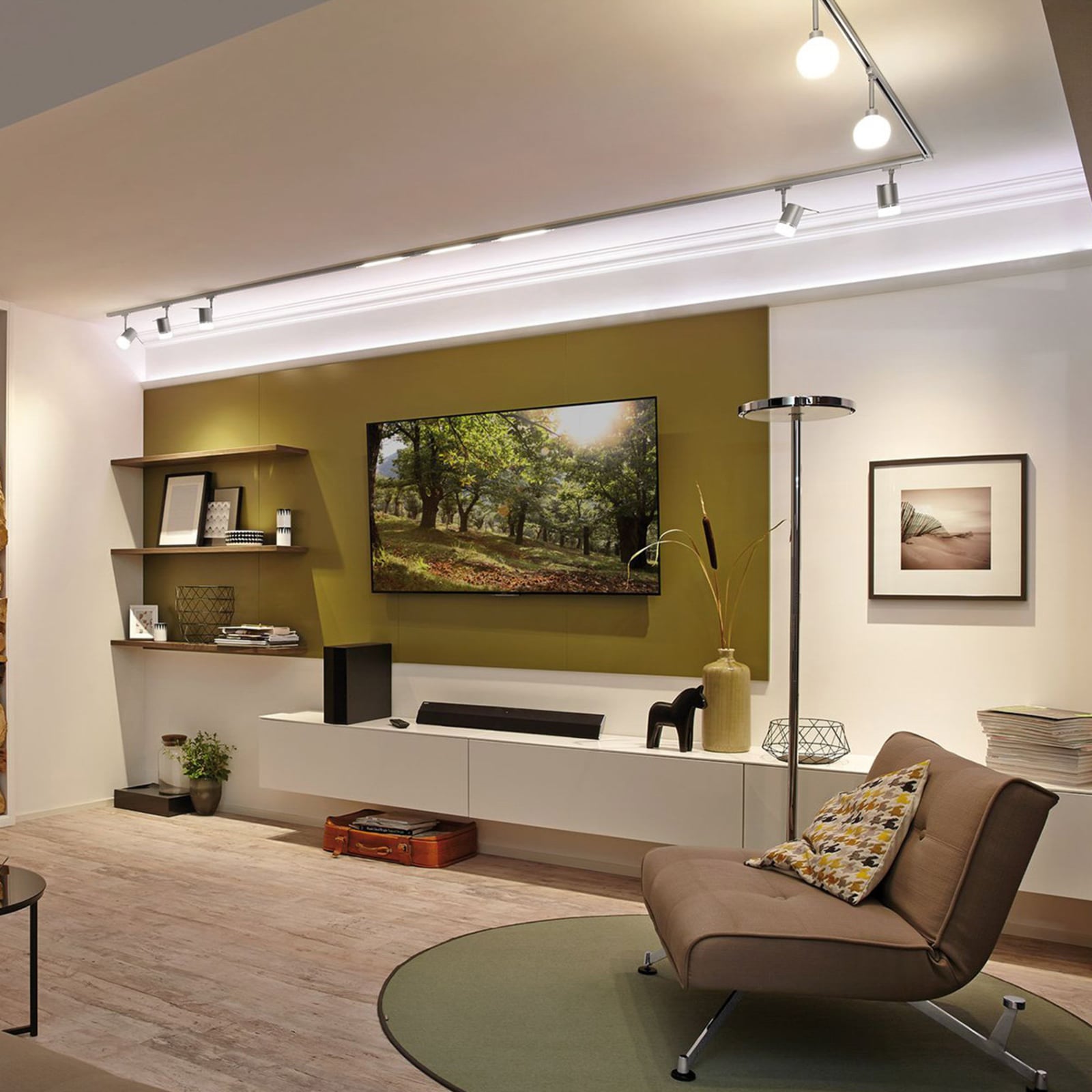 URail LED-spot svingbar matt krom GZ10 3,5W dimbar - Paulmann metallfinish