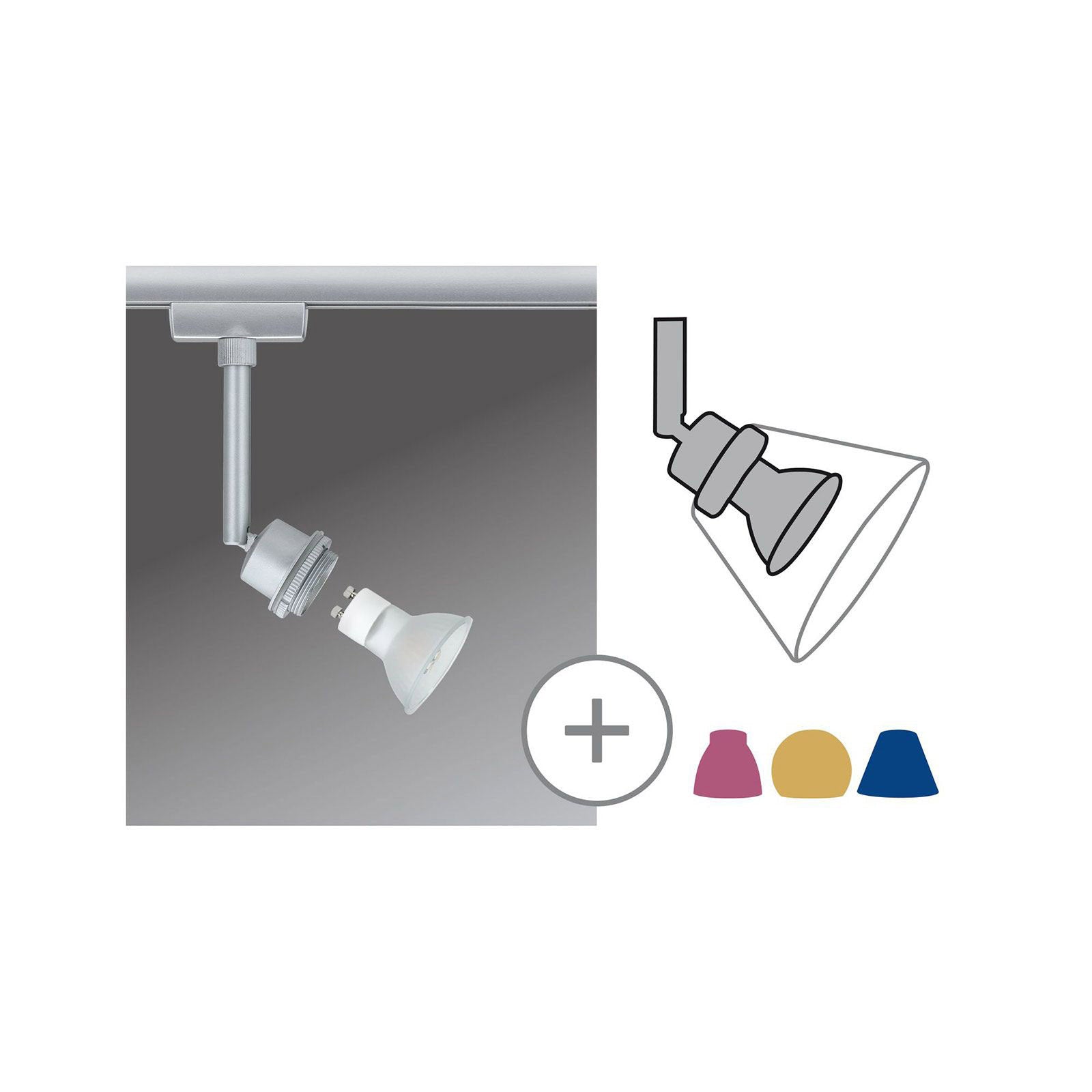 URail LED-spot svingbar matt krom GZ10 3,5W dimbar - Paulmann opplyst i rom