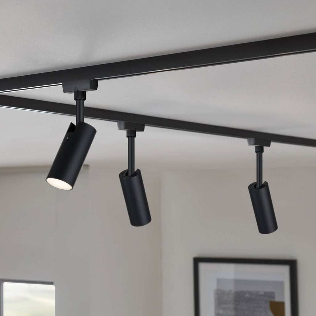 URail LED-spot Tubo svart matt bakside