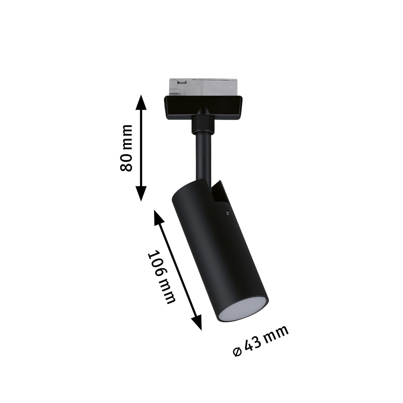 URail LED-spot Tubo svart matt 4,5W 3000K varmhvit - Paulmann