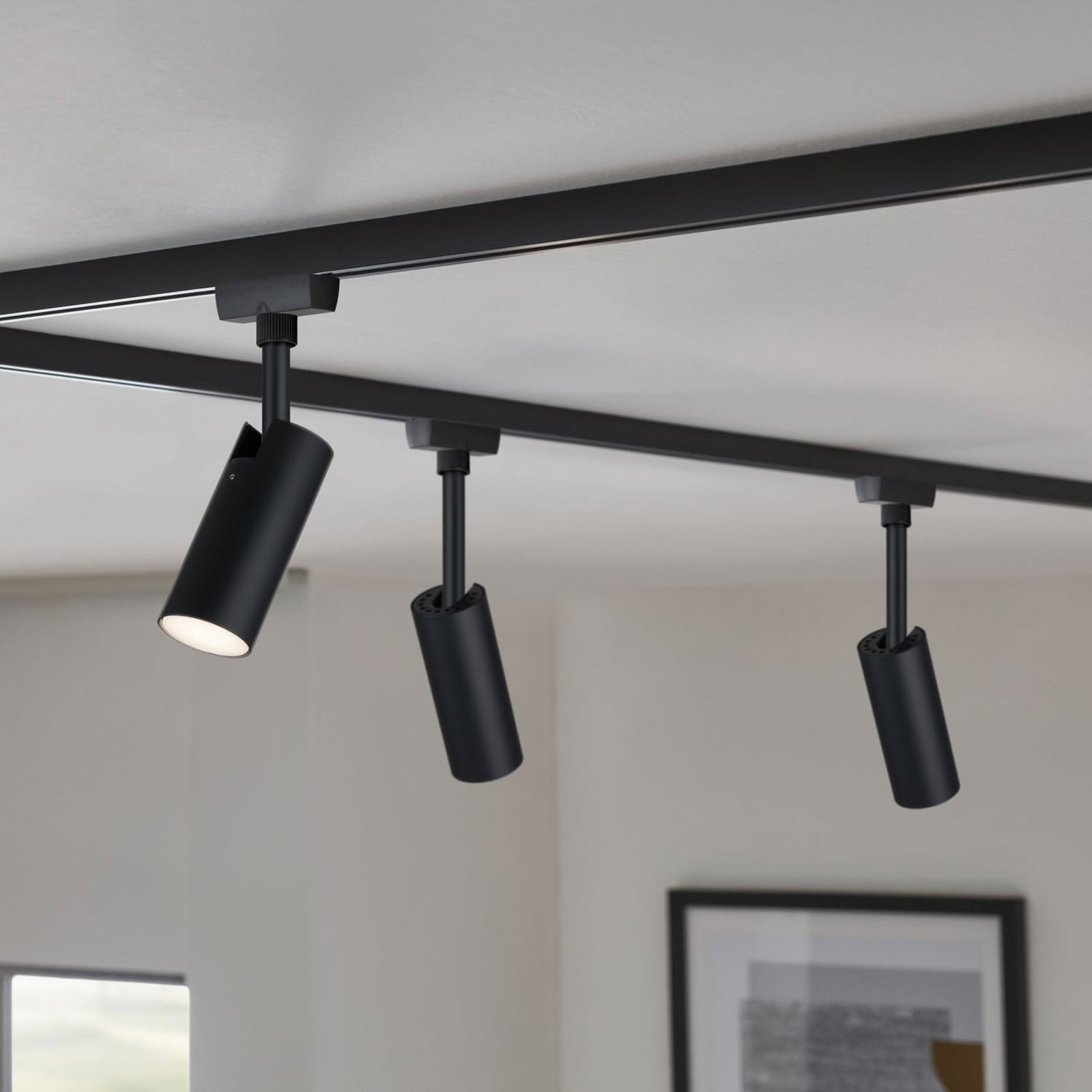 URail LED-spot Tubo svart matt bakside