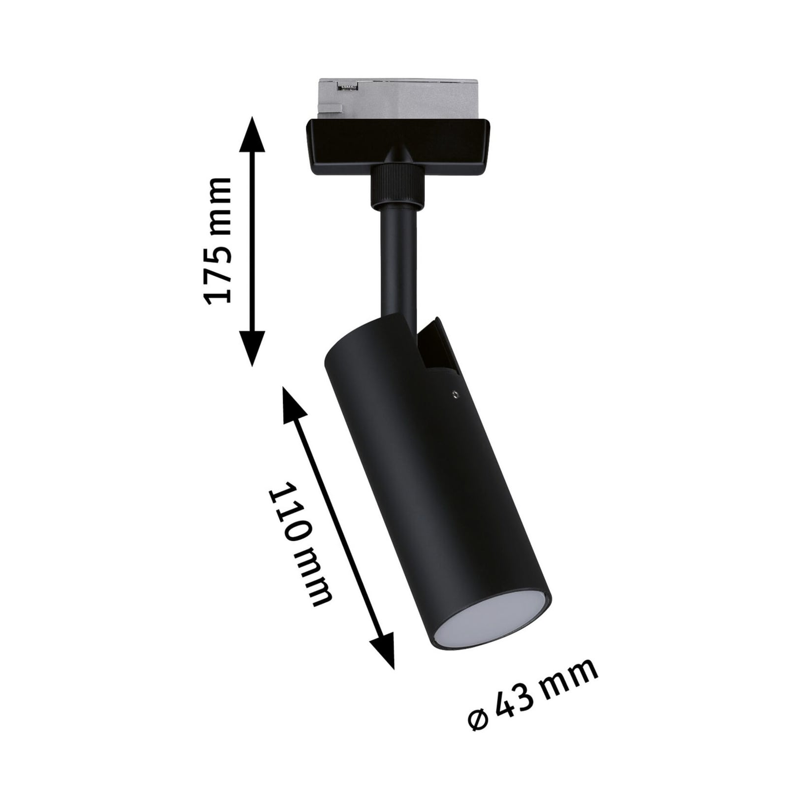 URail LED-spot Tubo svart matt i bruk