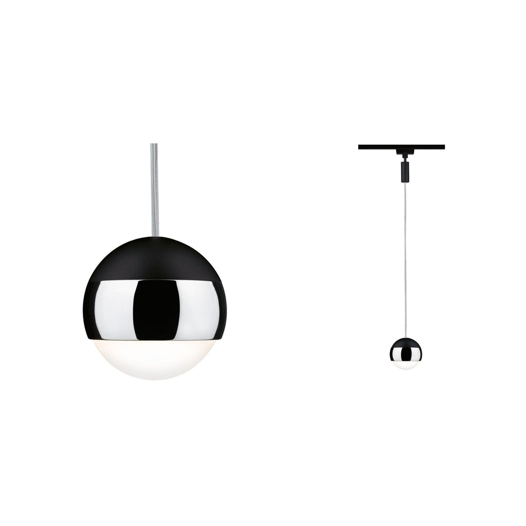 URail pendellampe Capsule II svart/krom dimbar 6W 2700K forfra