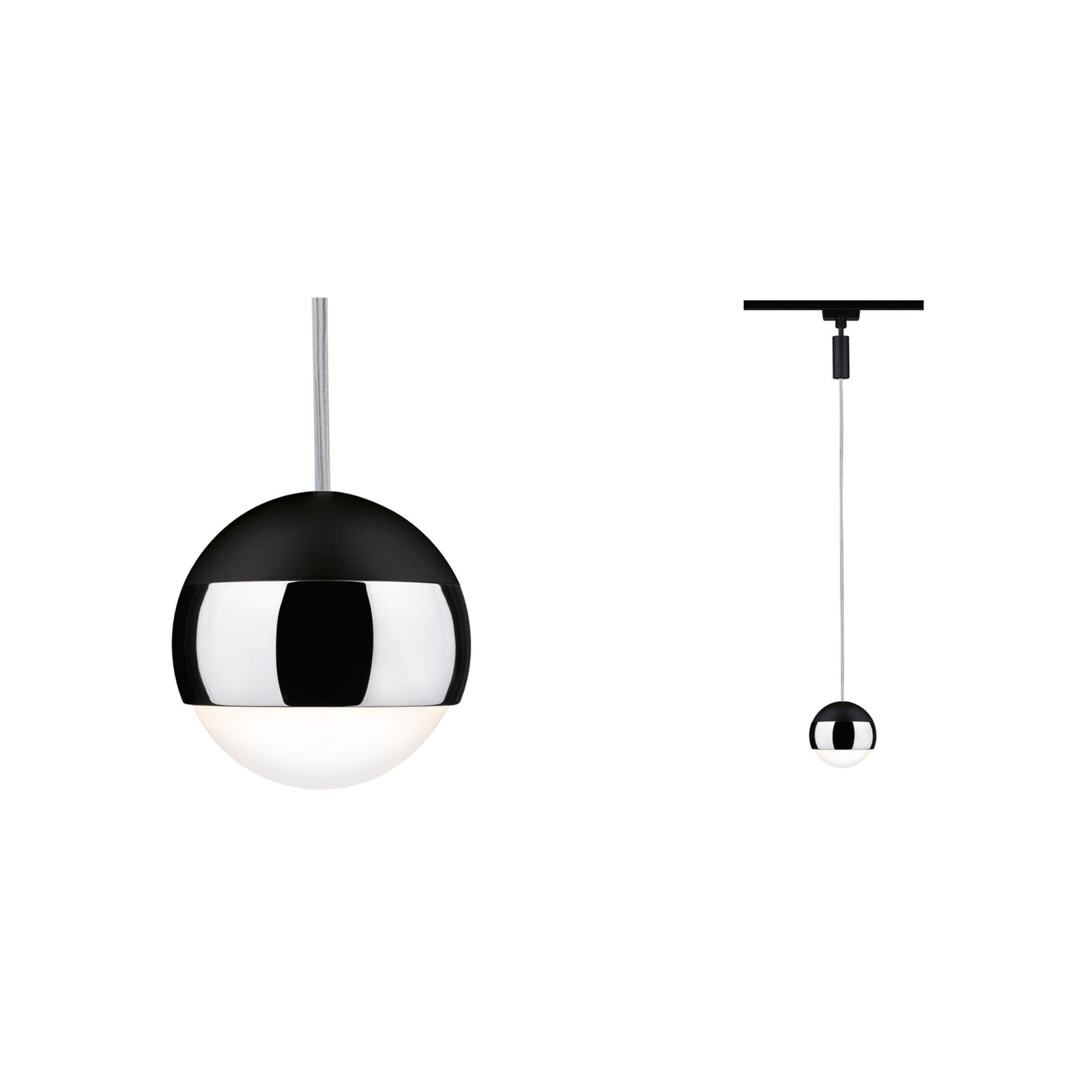 URail pendellampe Capsule II svart/krom dimbar 6W 2700K forfra