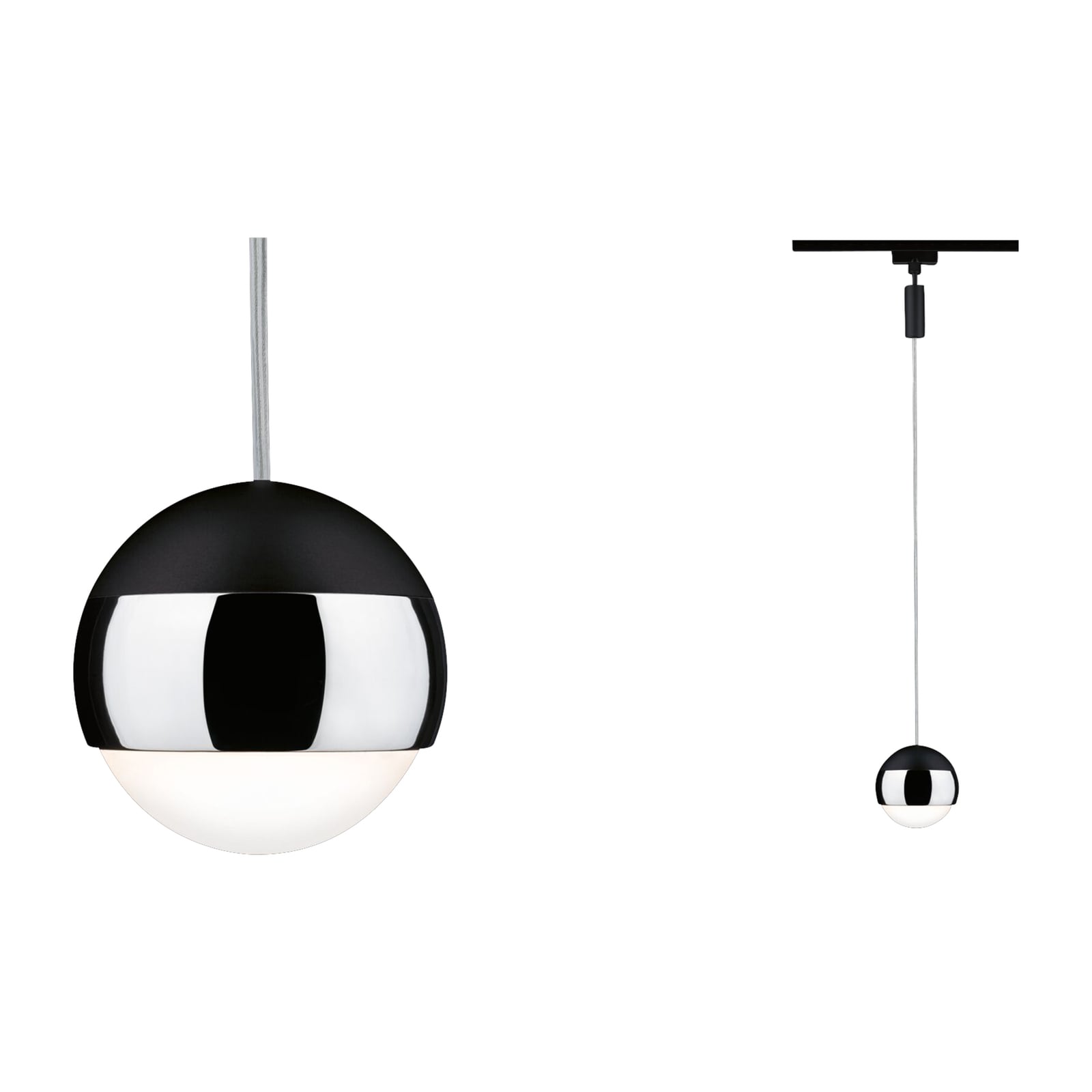 URail pendellampe Capsule II svart/krom dimbar 6W 2700K bakside