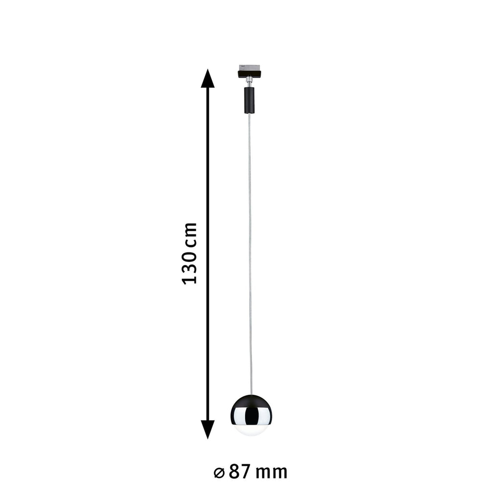 URail pendellampe Capsule II svart/krom dimbar 6W 2700K nærbilde