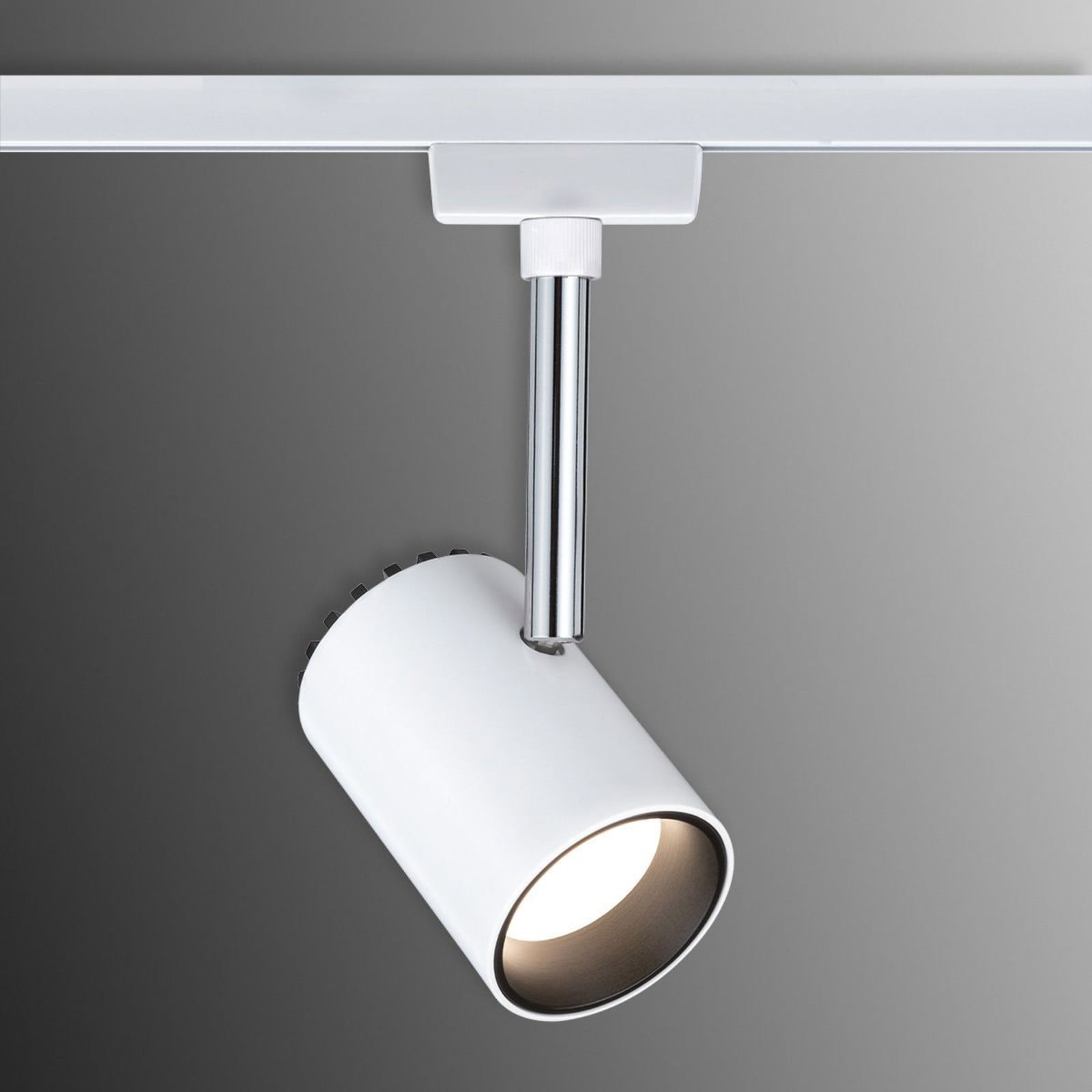 Nærbilde av URail Shine LED-spot hvit svingbar 5W varmhvit