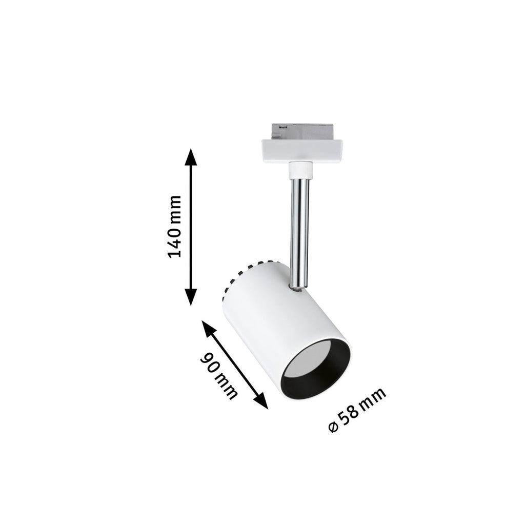 URail Shine LED-spot hvit svingbar 5W varmhvit visning av vinkel