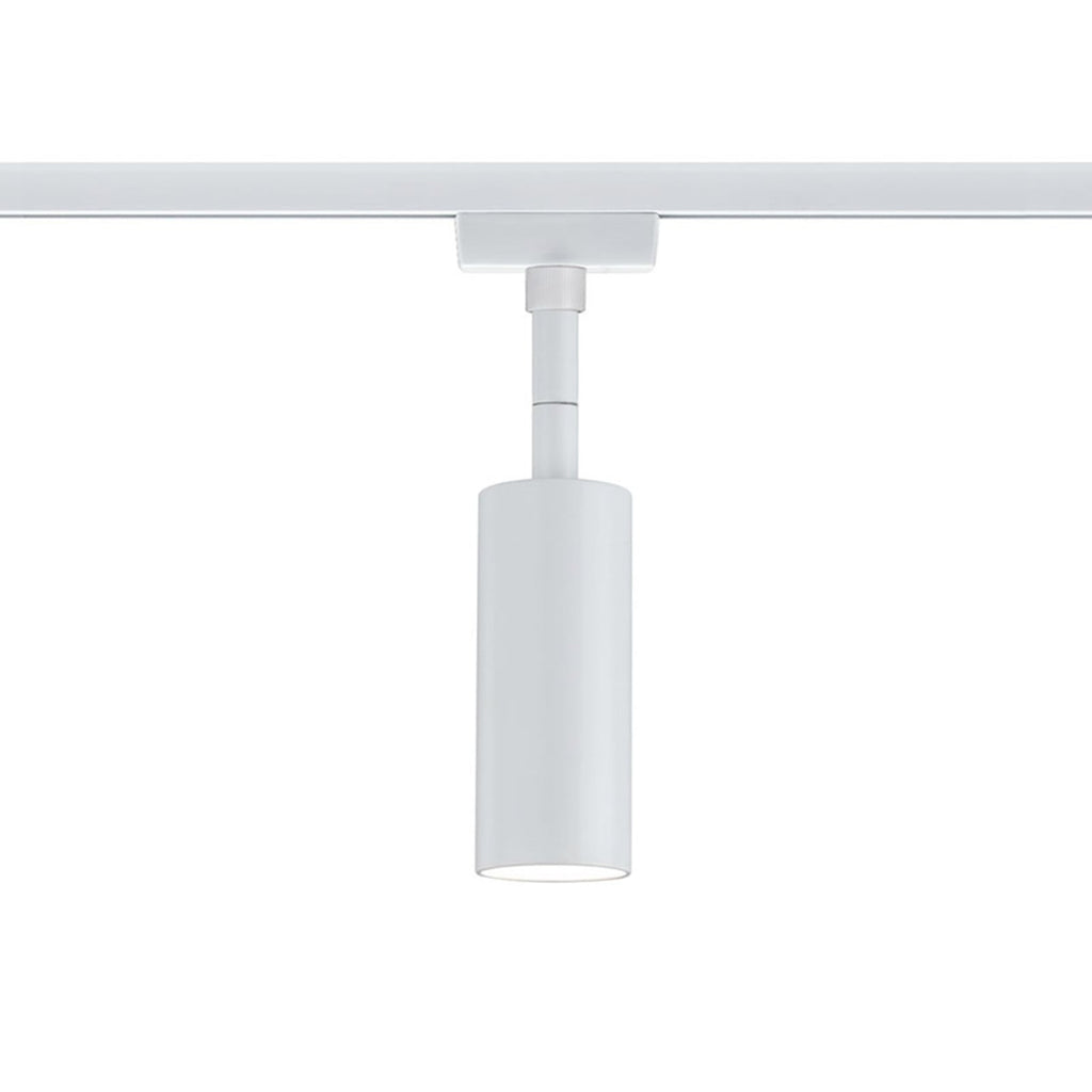 Nærbilde av lampehodet på URail Tubo LED-spot hvit 5W 3000K varmhvit