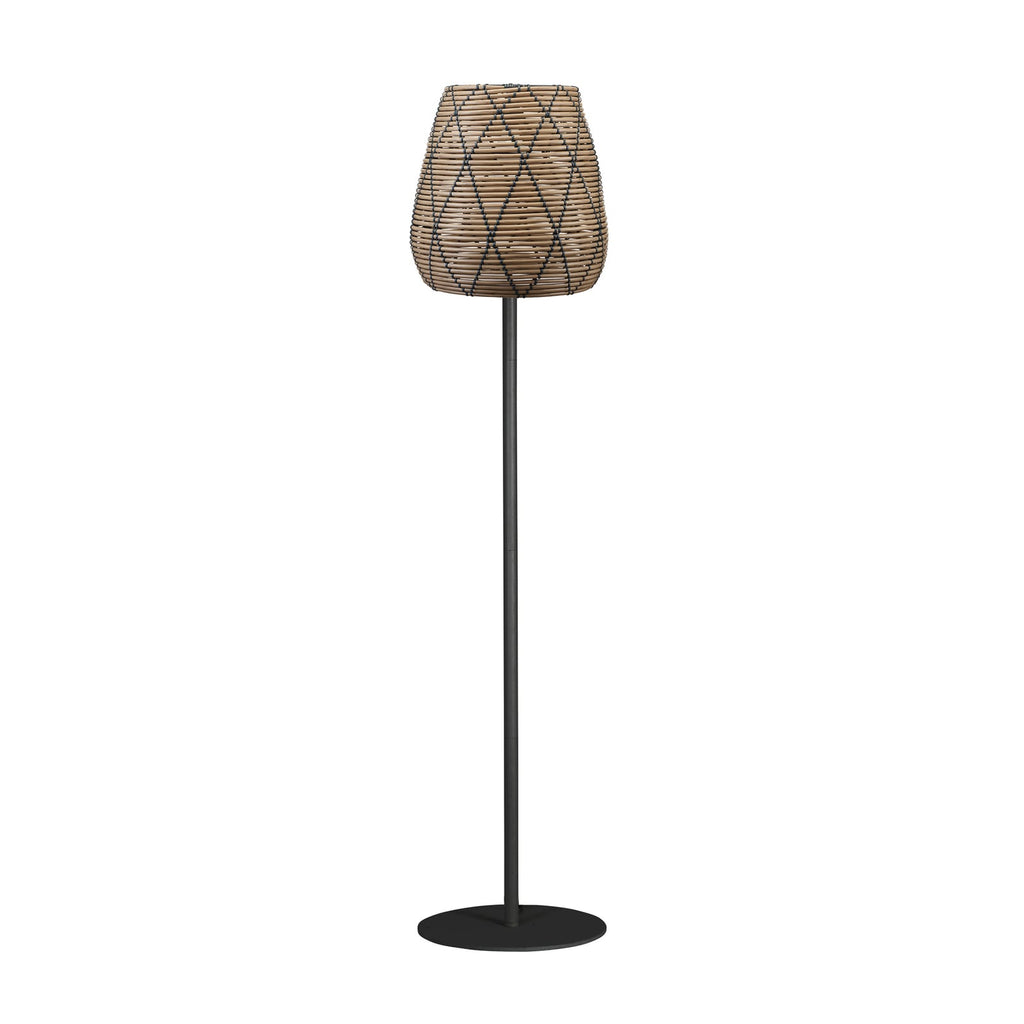 Utegulvlampe Agnar Lollo rattanlook E27 154 cm detalj og design