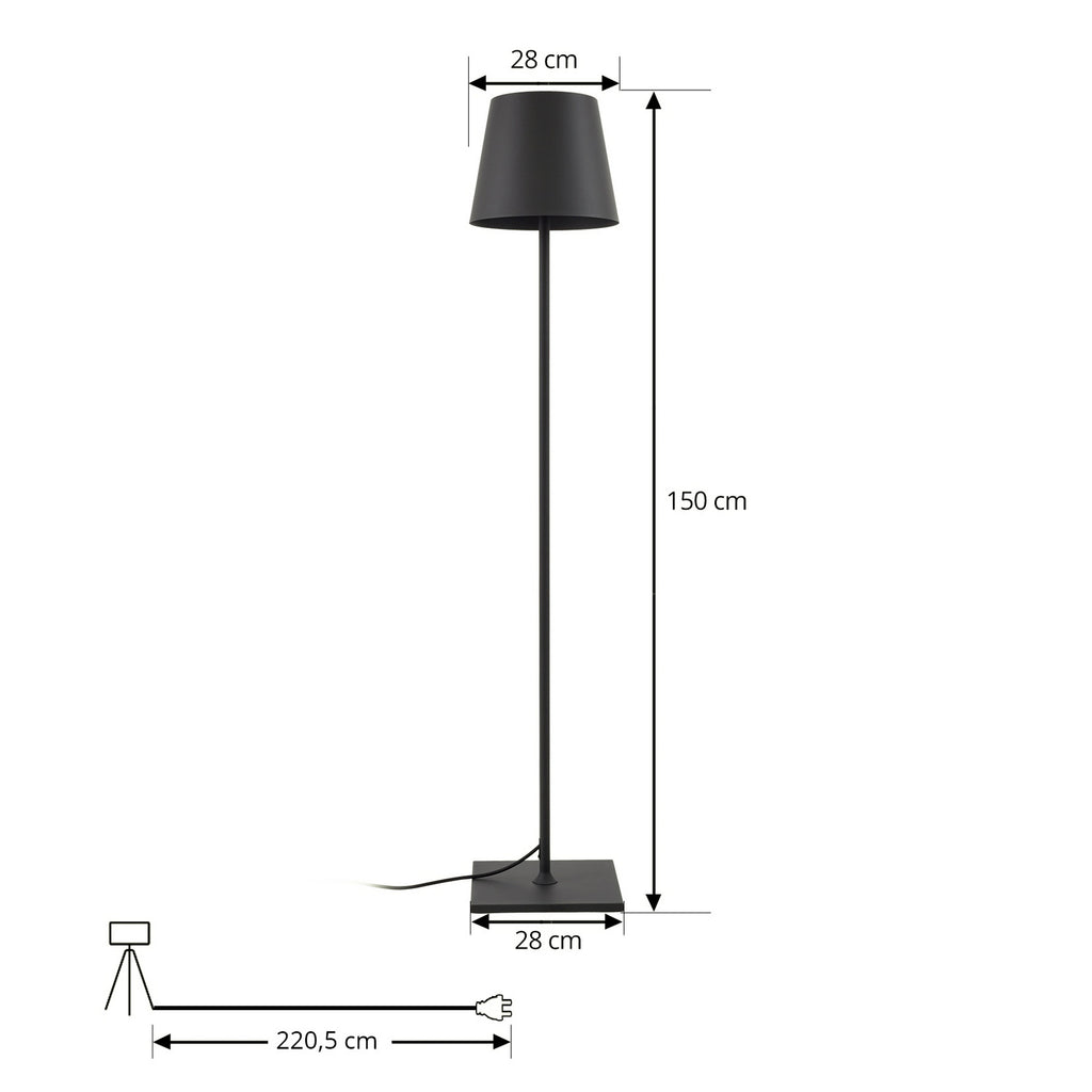 Nærbilde av sokkel på Utegulvlampe Andrei pressstøpt aluminium grå