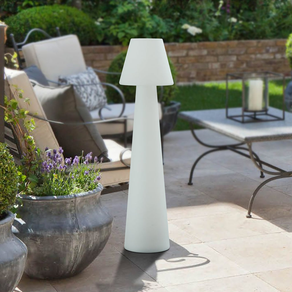 Utegulvlampe Gauri hvit plast E27 IP65 107 cm bakside