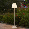 Utegulvlampe Jaimy beige/hvit metall forfra