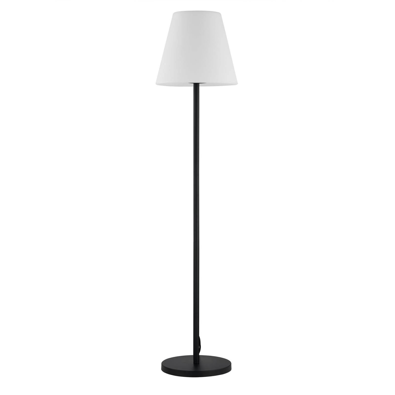 Utegulvlampe Jaimy svart/hvit aluminium på terrasse