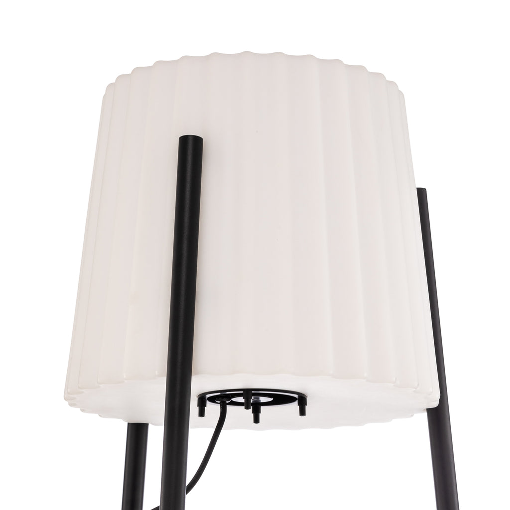 Utegulvlampe Jaimy trebein aluminium 148 cm sidestilt