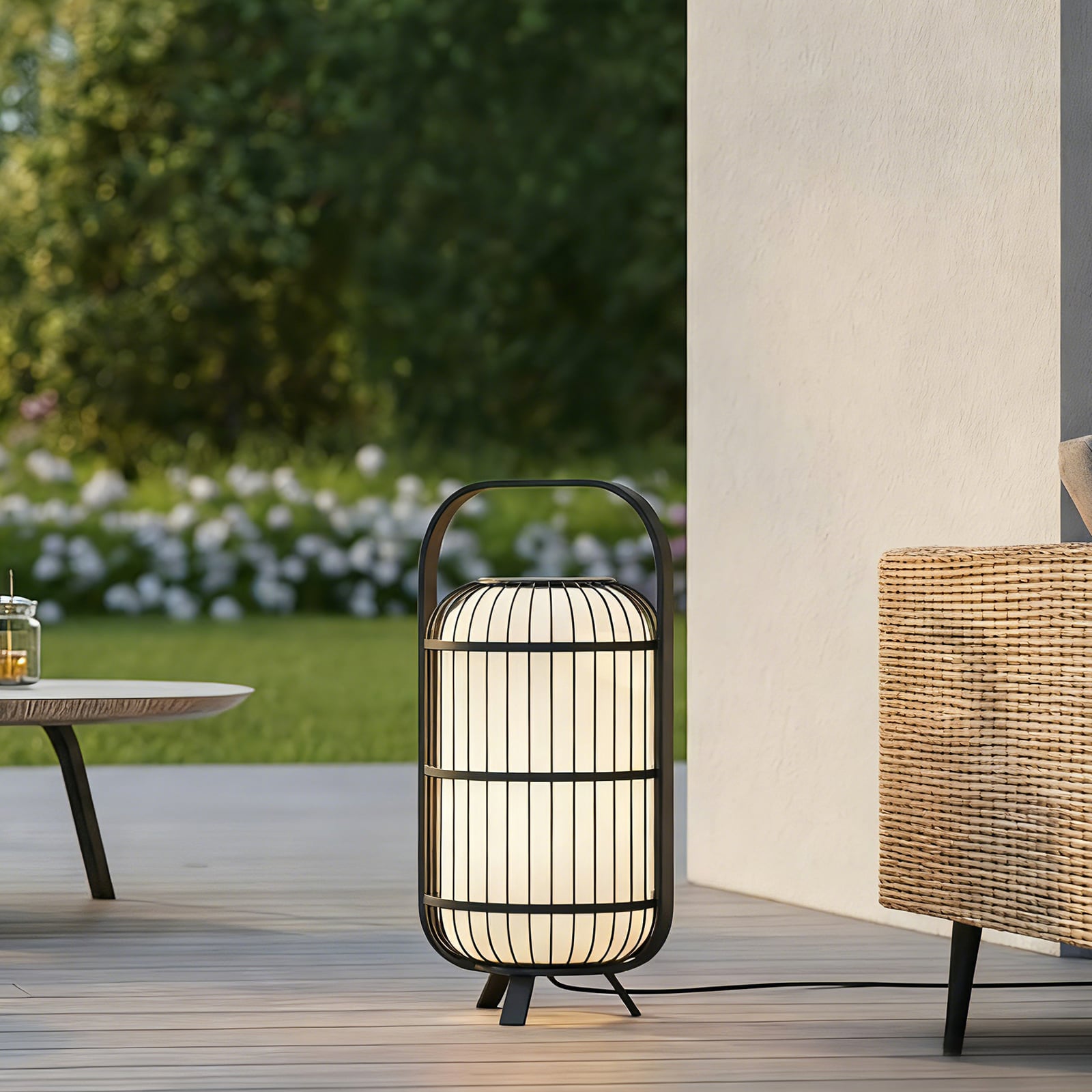 Utegulvlampe Tayori svart aluminium Ø32 cm bakside
