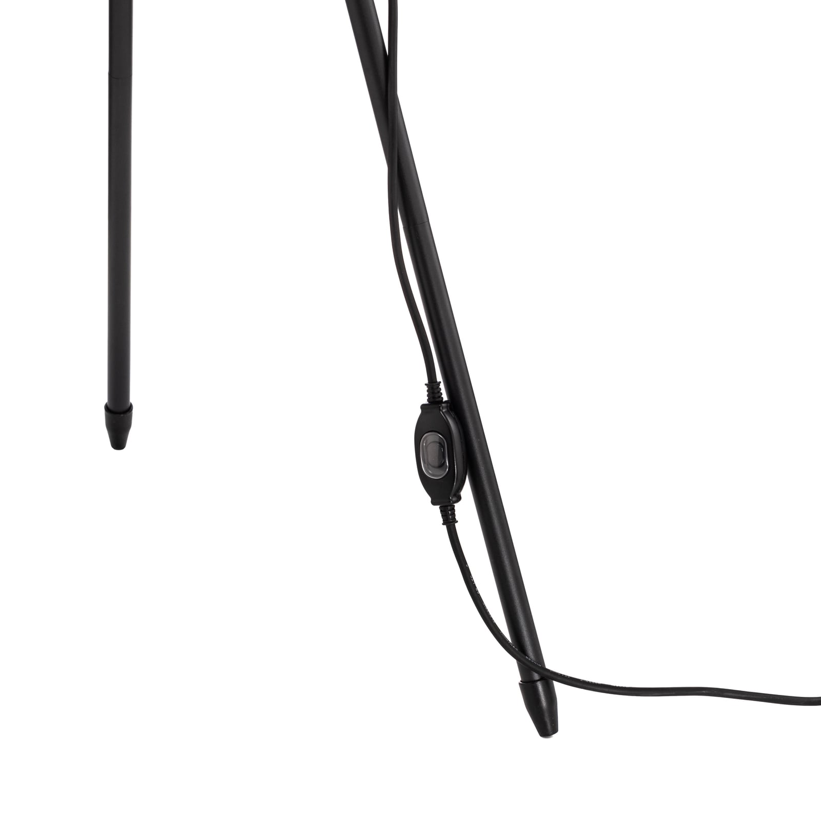 Utegulvlampe Trivira trebein hvit/svart med kabel