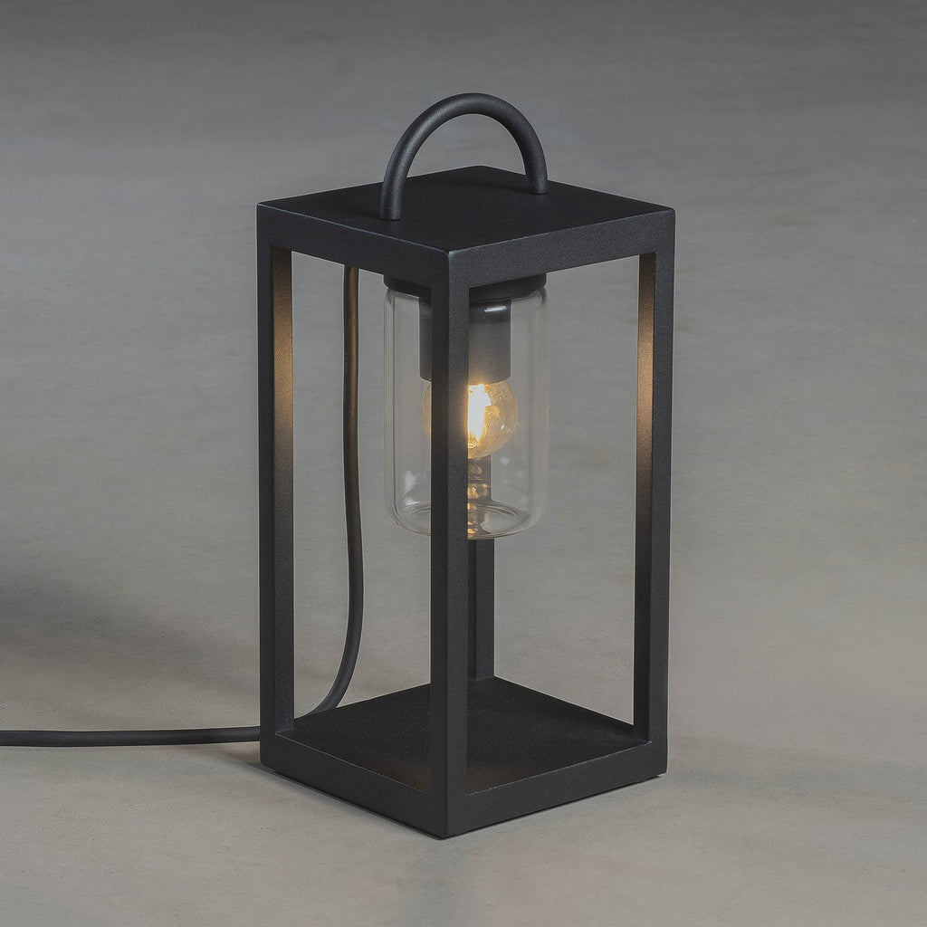 Utelampe Bologna Mini lanterne stål svart 33 cm forfra