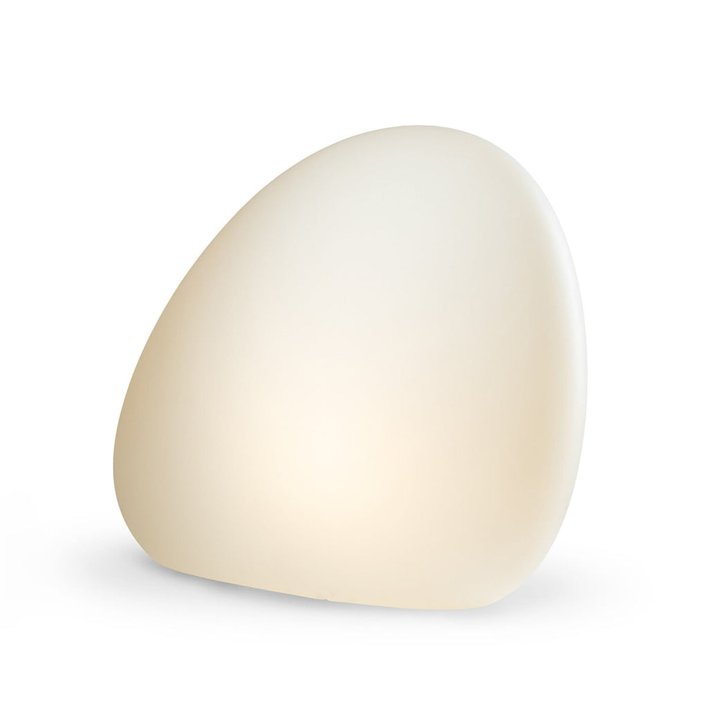 Utelampe Stone M steinform plast hvit bakside