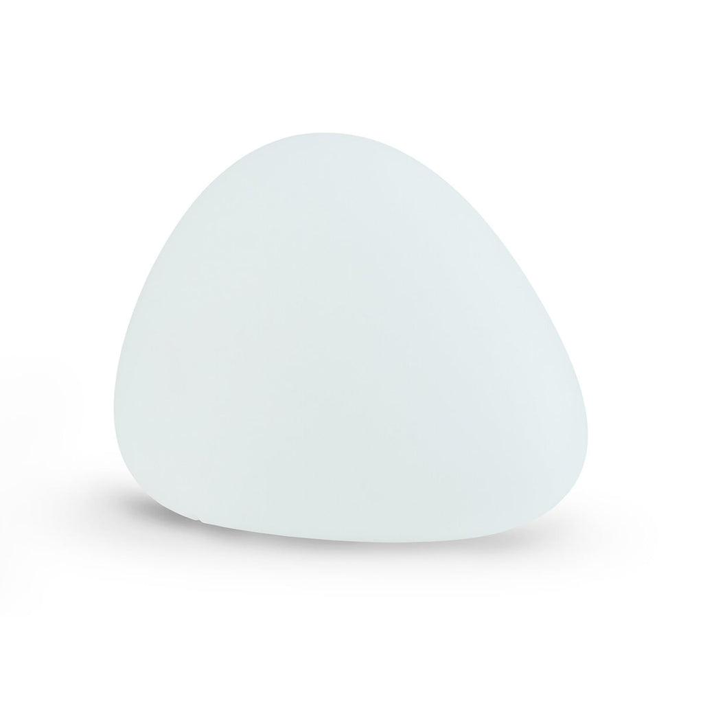 Utelampe Stone S steinform plast hvit bakside