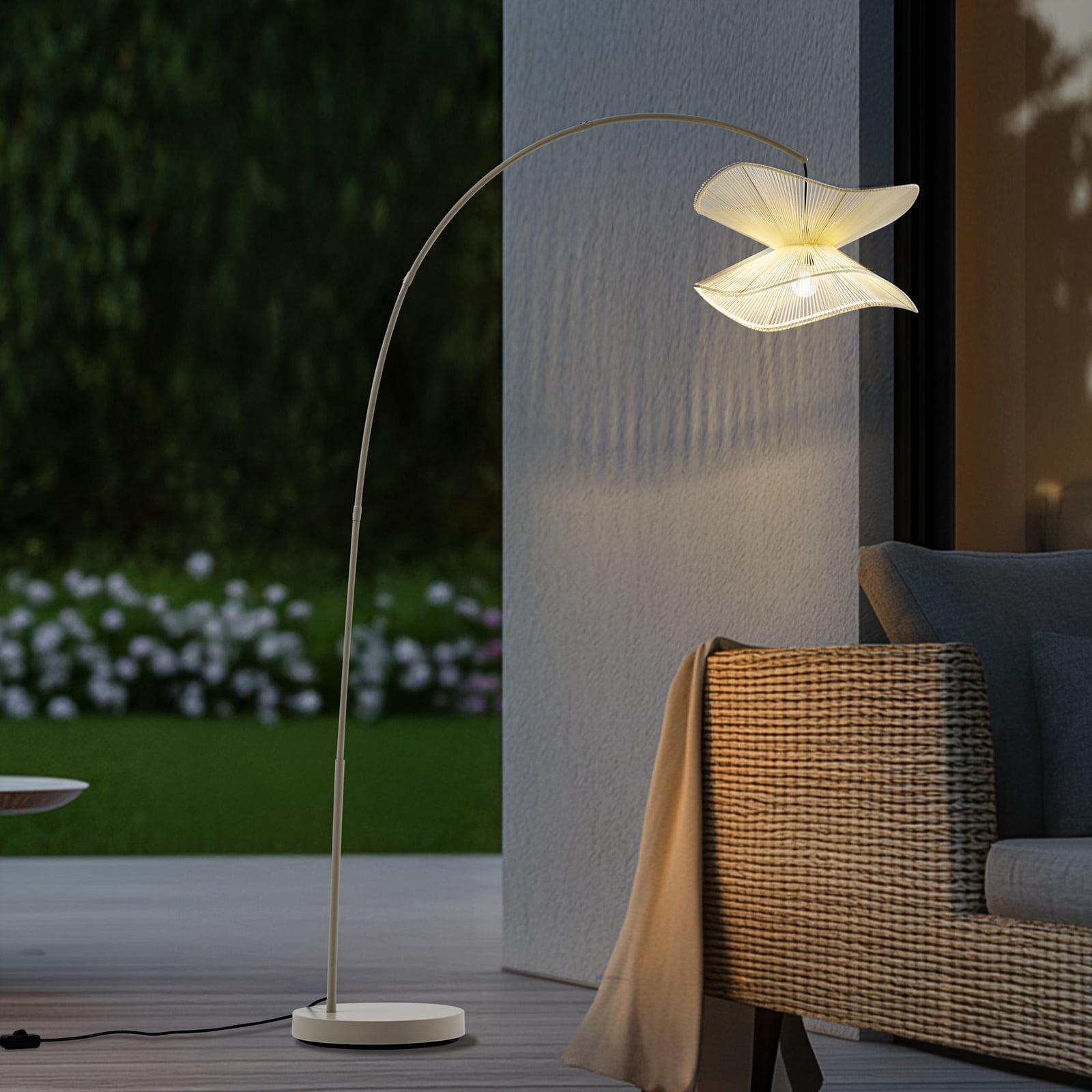 Utendørs gulvlampe Valdorin beige E27 bakside