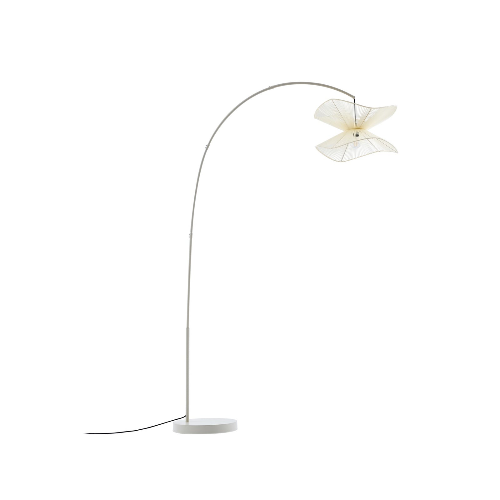 Utendørs gulvlampe Valdorin beige E27 montert på terrasse