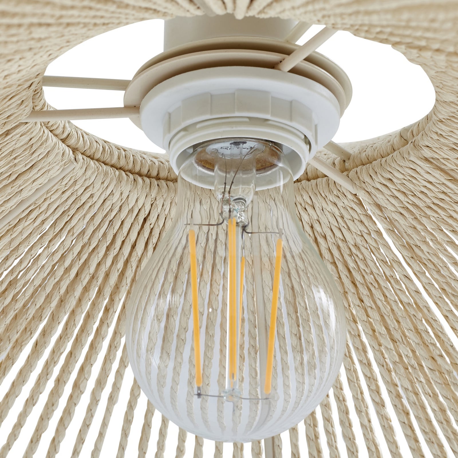 Utendørs gulvlampe Valdorin beige E27 materiale og tekstur