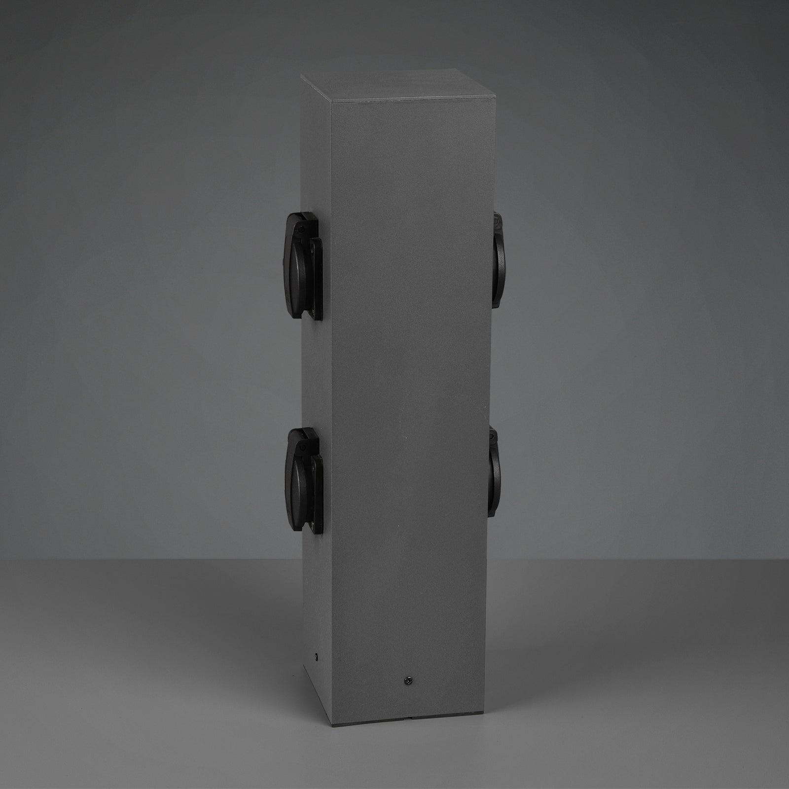 Detalj av utendørs stikkontaktstolpe 4-veis metall antrasitt IP44 - Trio Lighting