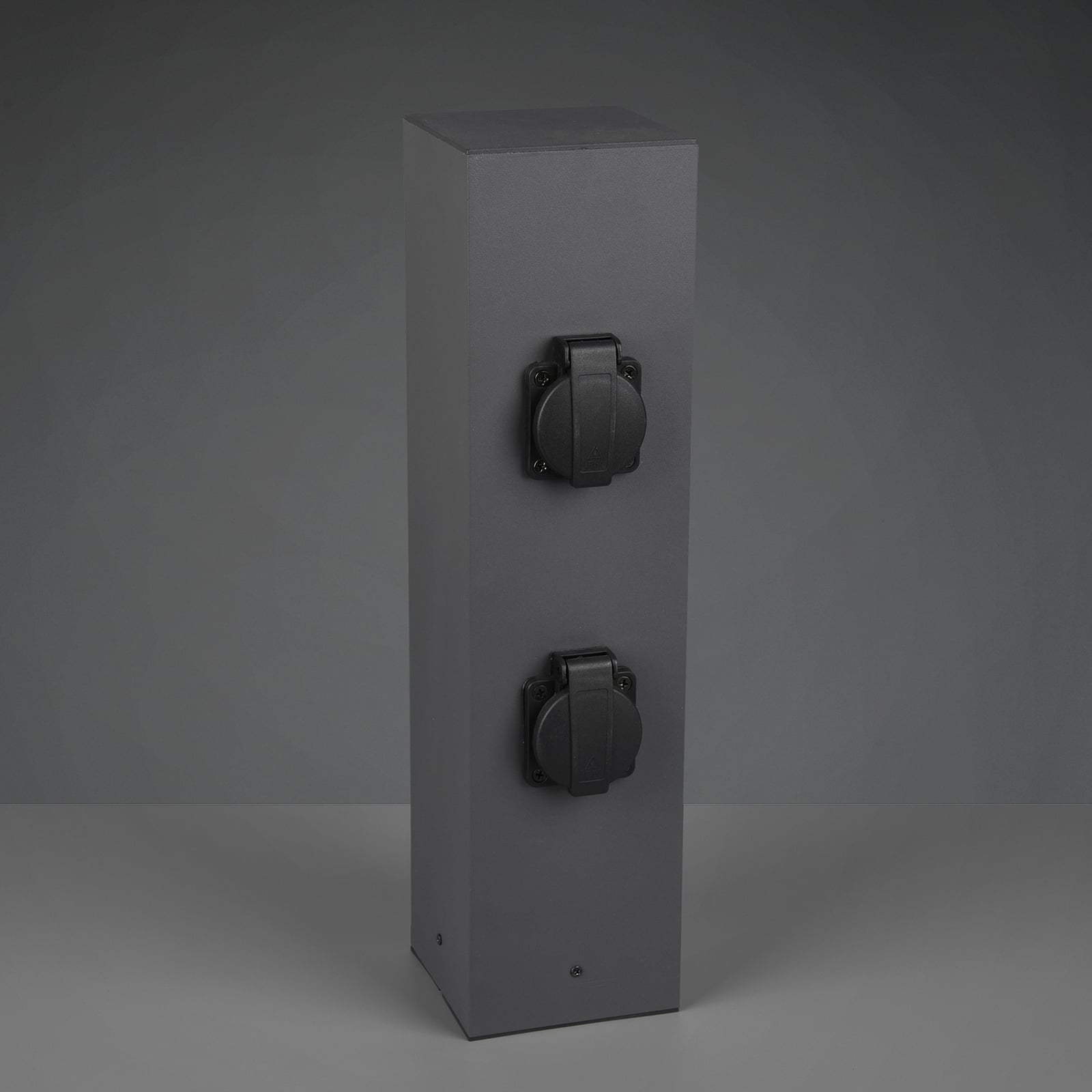Montert utendørs stikkontaktstolpe 4-veis metall antrasitt IP44 - Trio Lighting