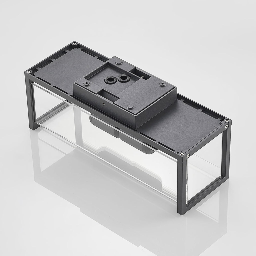 Utevegglampe Elwin 2-lys E27 grafitt klarglass IP54 med lyskilder