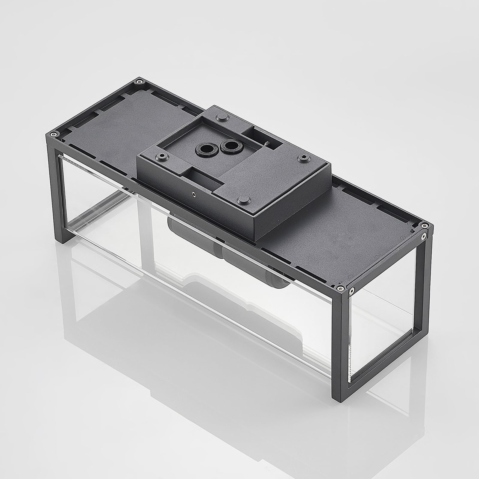 Utevegglampe Elwin 2-lys E27 grafitt klarglass IP54 med lyskilder