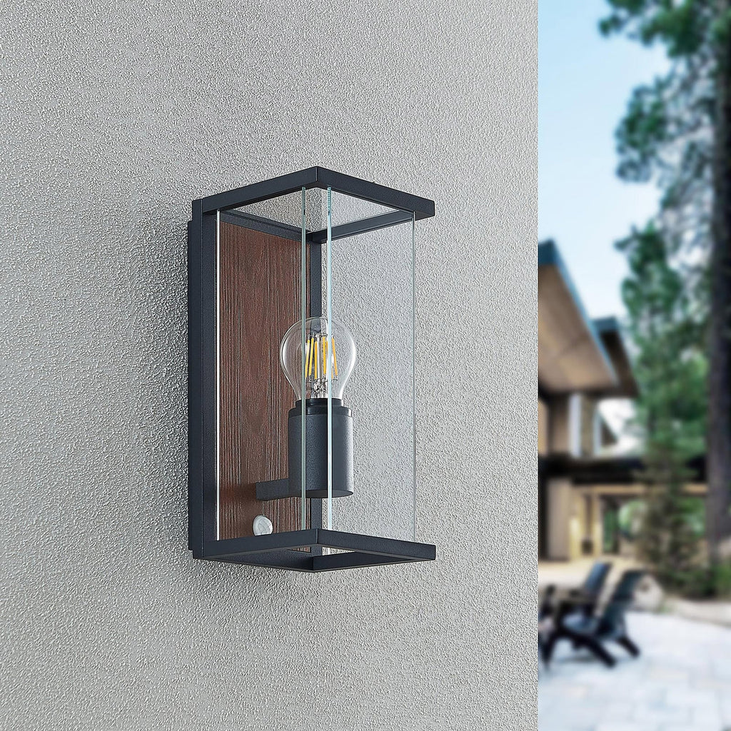 Utevegglampe Elwin med bevegelsessensor bakside