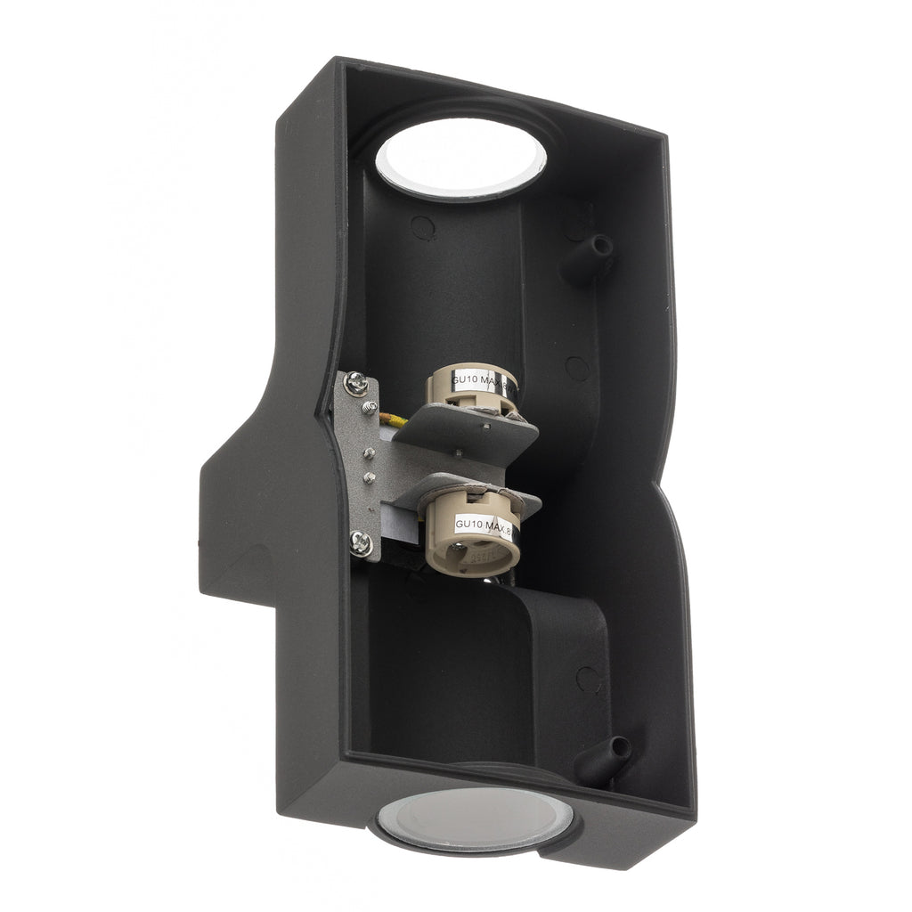 Utevegglampe KLAMP 2-lys GU10 dimbar IP44 i mørke