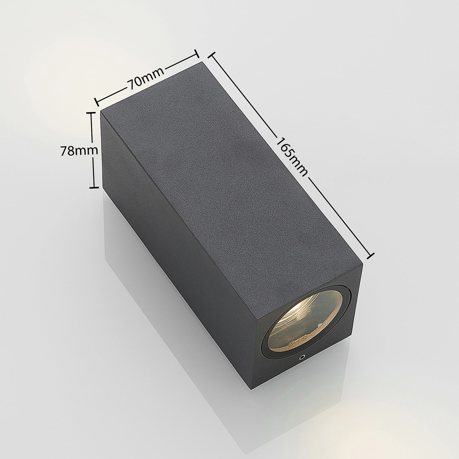 Utevegglampe Lavina 2-lys antrasitt sideprofil