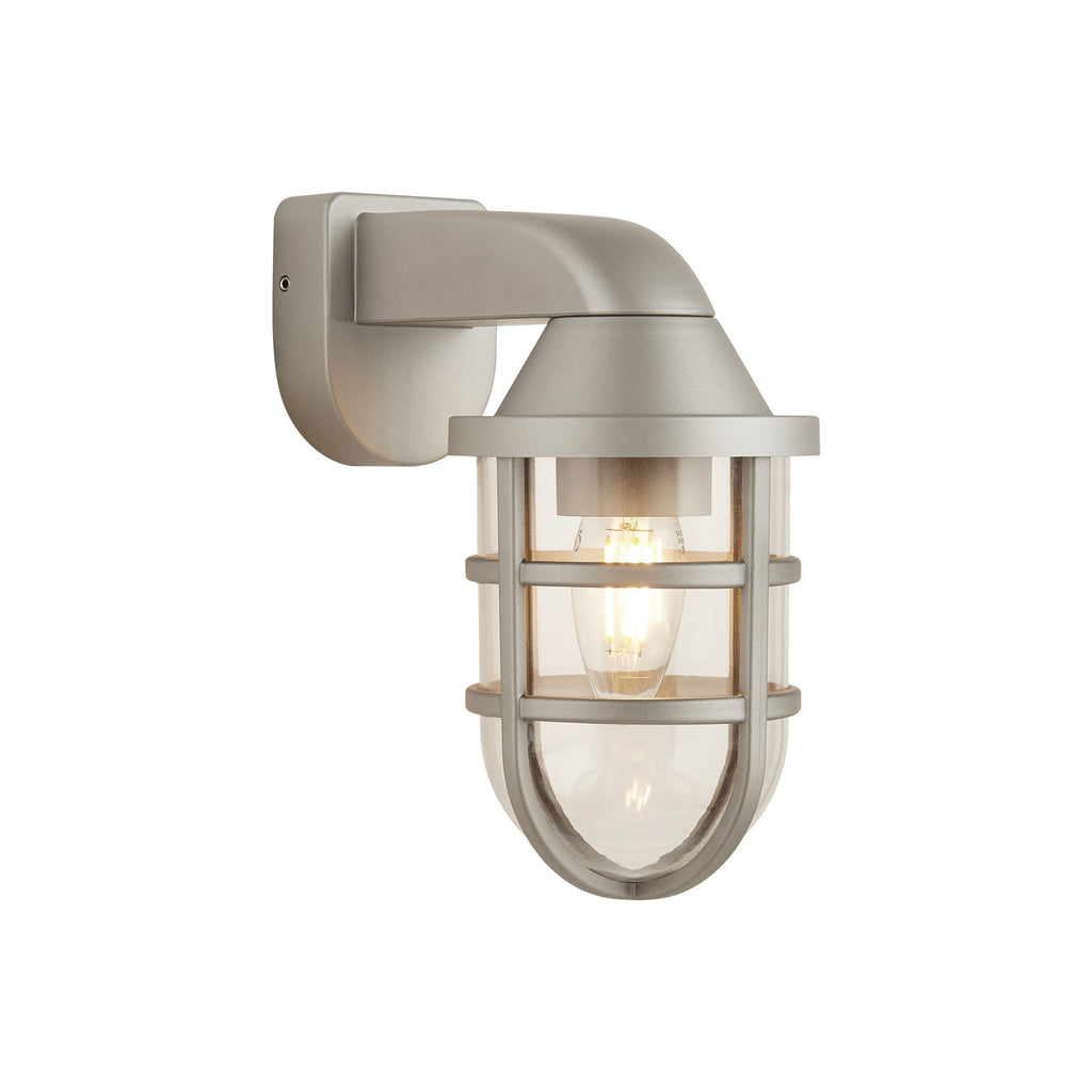 Detalj av Utevegglampe X Seaside burform sølv