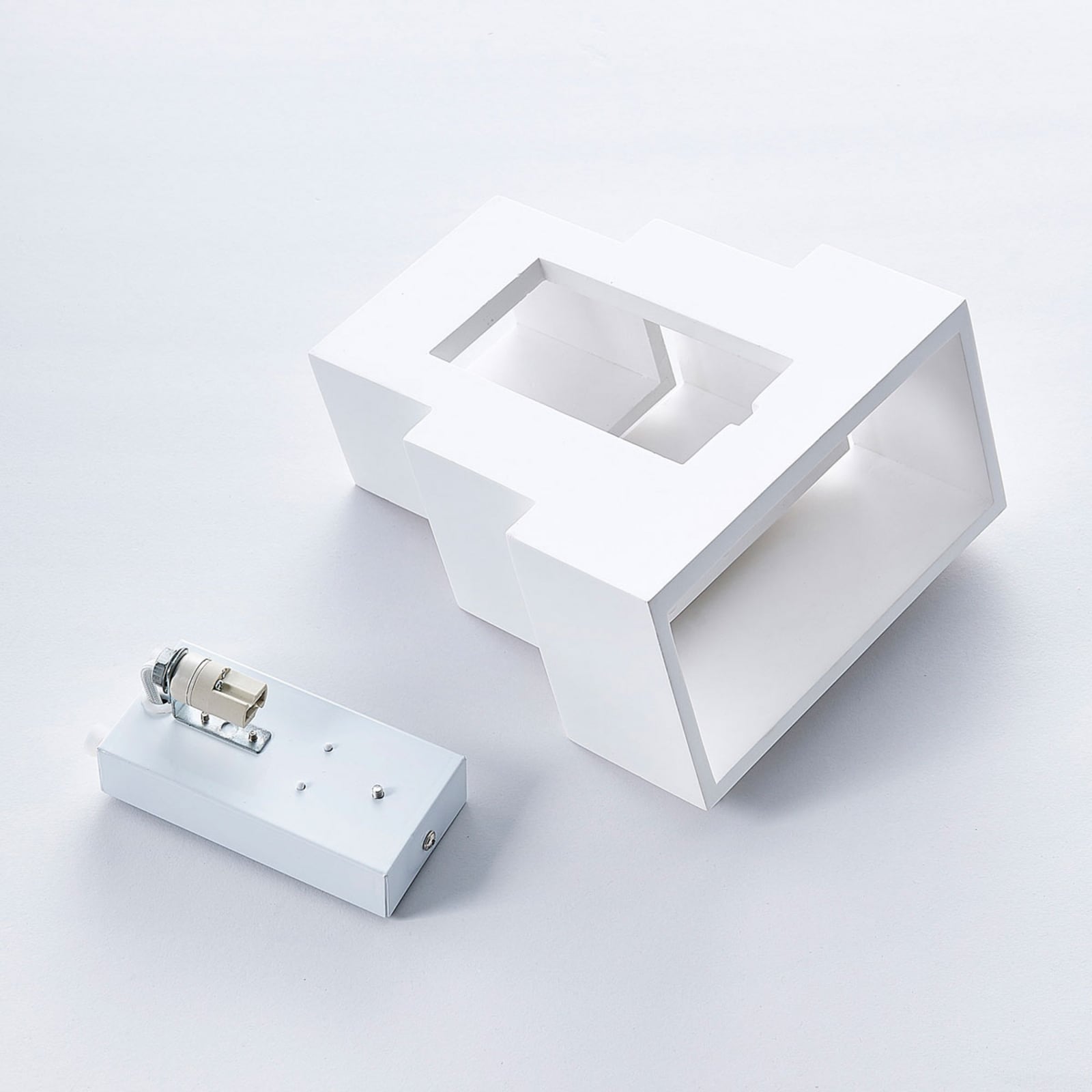 Vegglampe Antonella gips hvit malbar G9 21 cm detalj av design